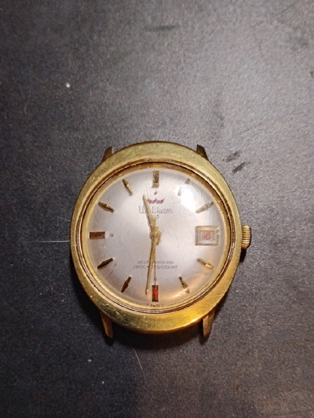 Waltham Gold and Silver-Tone Round Analog Watch with Date